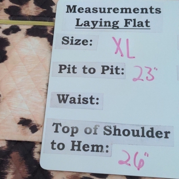 Allison Daley Leopard Print Quilted Full Zip Vest with Pockets size XL - Picture 7 of 7